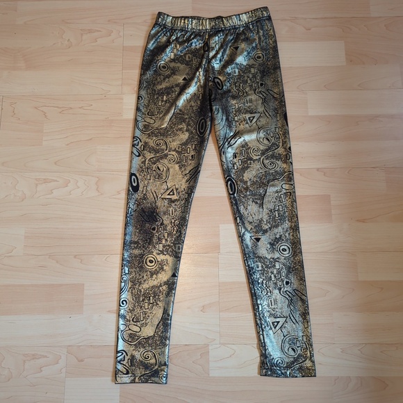 Joyrich Los Angeles Women’s Gold Black Metallic Leggings - Picture 1 of 7